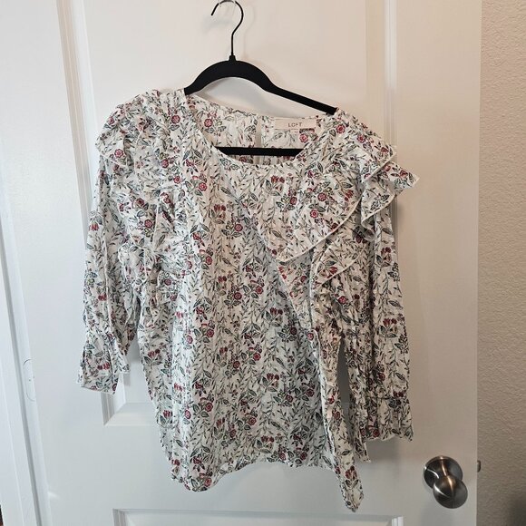 NWT Loft Floral Ruffle Blouse - Picture 1 of 3